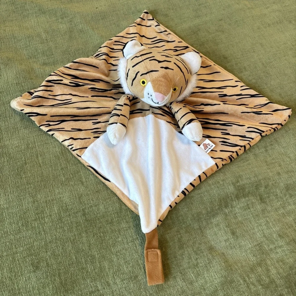 Love By Emi Plush Orange Tiger Security Blanket Pacifier Lullaby White Noise